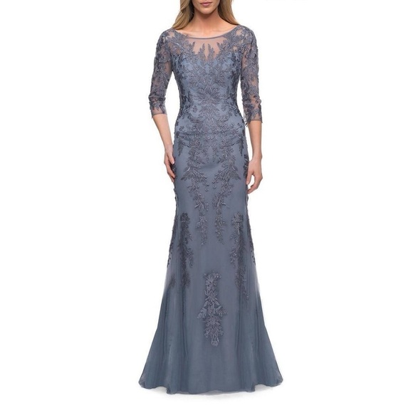 La Femme - Stone Blue Tulle Dress - Picture 8 of 8